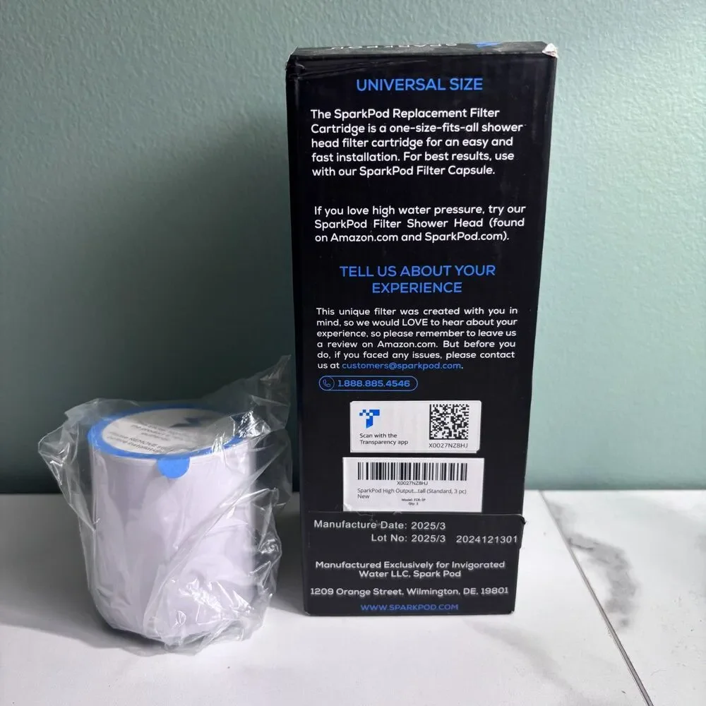 SparkPod  4-Pack Replacement Cartridges For SparkPod Shower Head New
